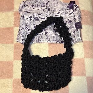 Kara - Black Knot Armpit Tote